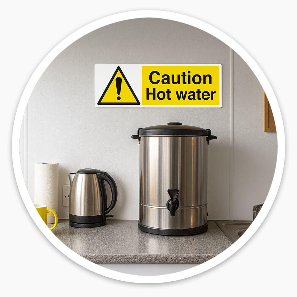 "Danger Very Hot Water" Warning Safety Sign