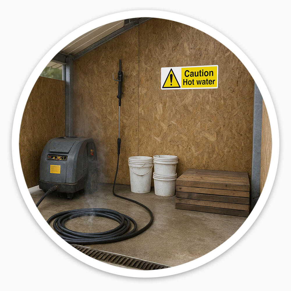 "Danger Very Hot Water" Warning Safety Sign