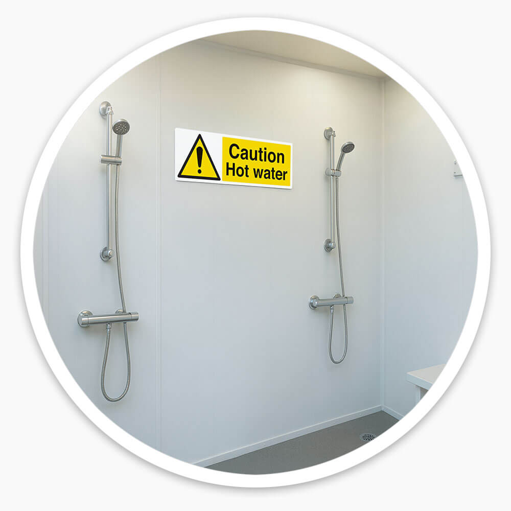 "Danger Very Hot Water" Warning Safety Sign