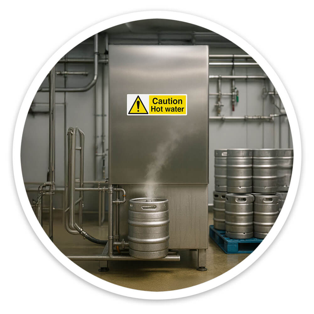 "Danger Very Hot Water" Warning Safety Sign