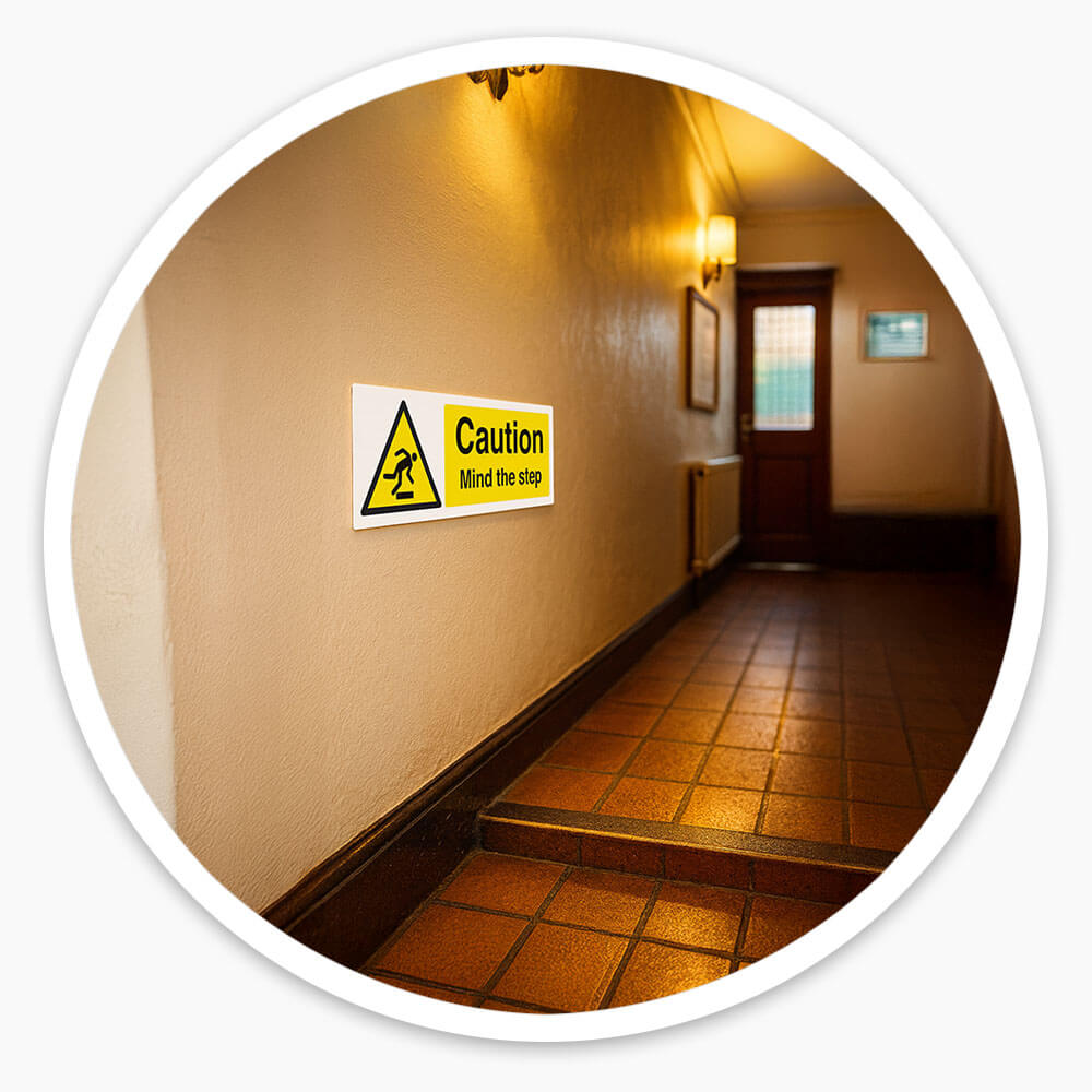 "Mind The Step" Warning Safety Sign