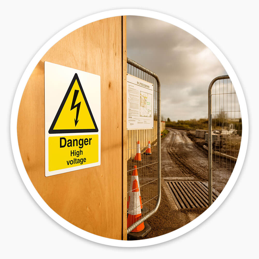 "Danger Electric Shock Risk" Warning Safety Sign