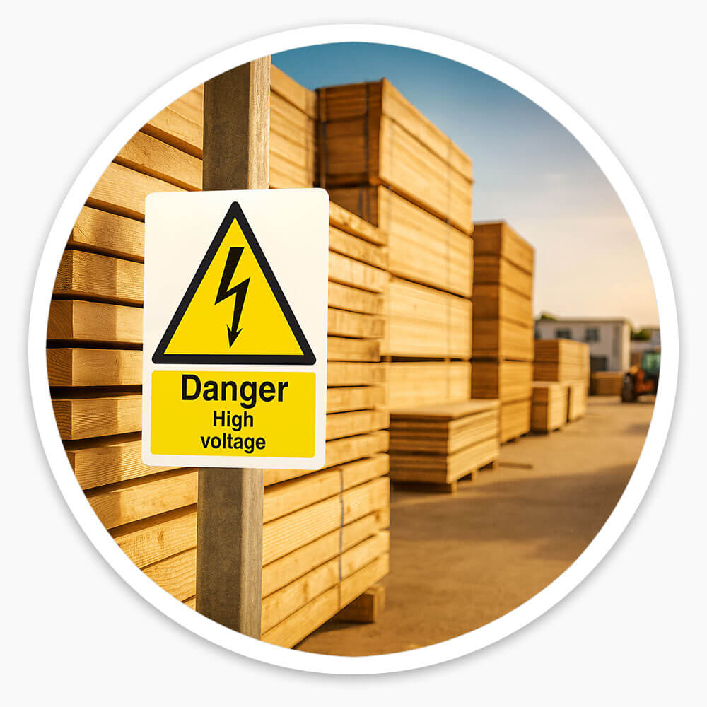 "Danger Electric Shock Risk" Warning Safety Sign