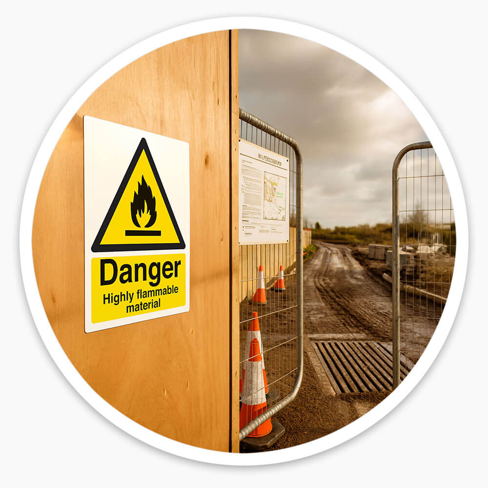 "Danger Highly Flammable" Warning Safety Sign