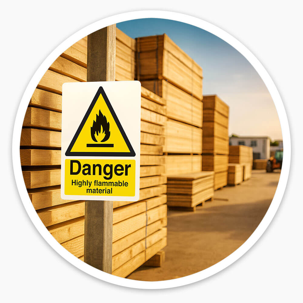 "Danger Highly Flammable" Warning Safety Sign
