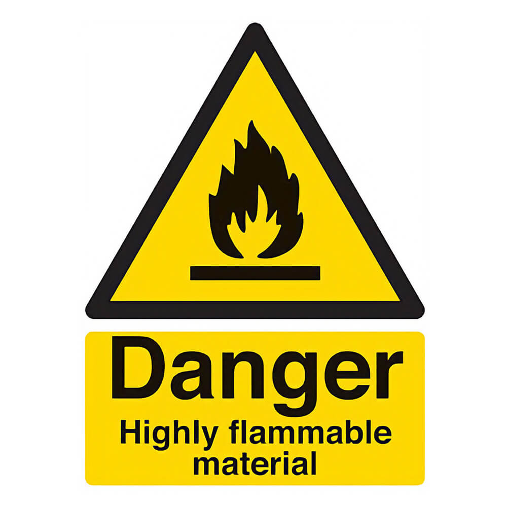 "Danger Highly Flammable" Warning Safety Sign