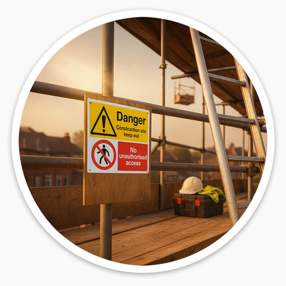 "Danger Construction Site Keep Out" Safety Sign