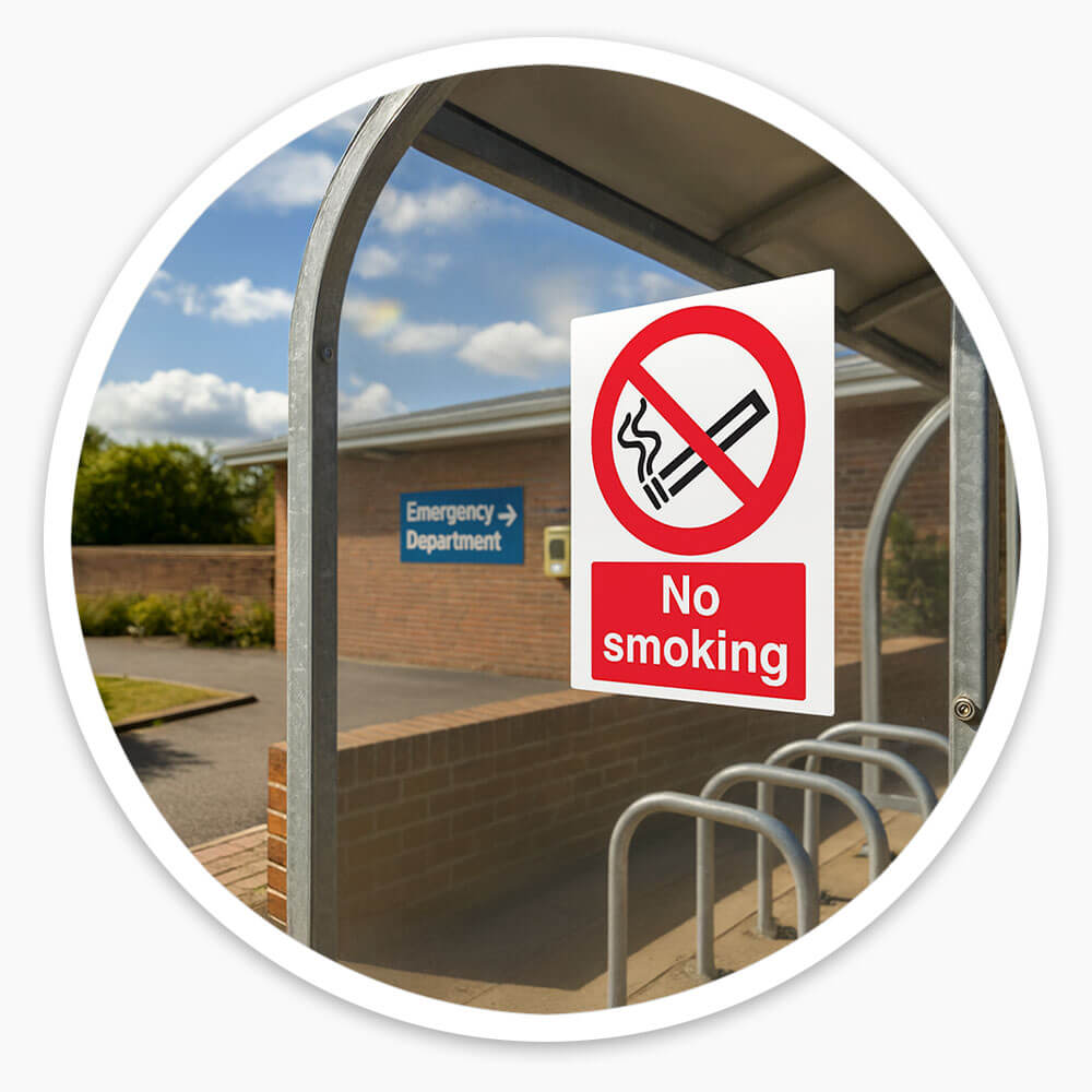 "No Smoking, It Is Against The Law" Prohibition Sign