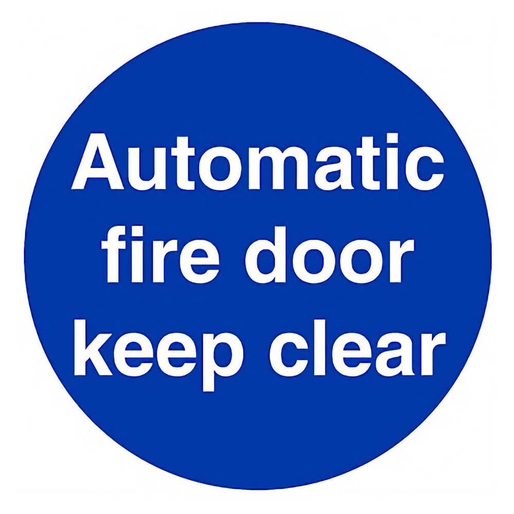 "Automatic Fire Door Keep Clear" Safety Sign