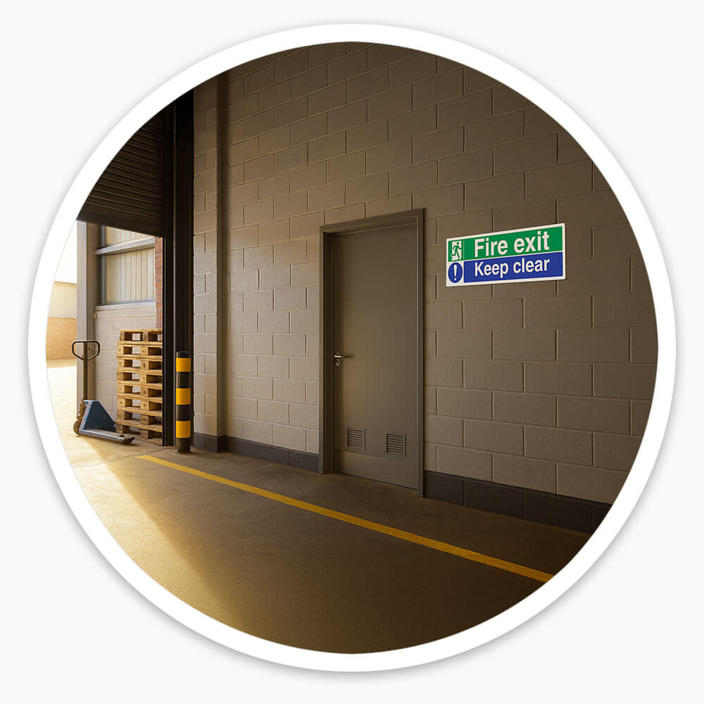 "Fire Exit Keep Clear" Fire Exit Sign