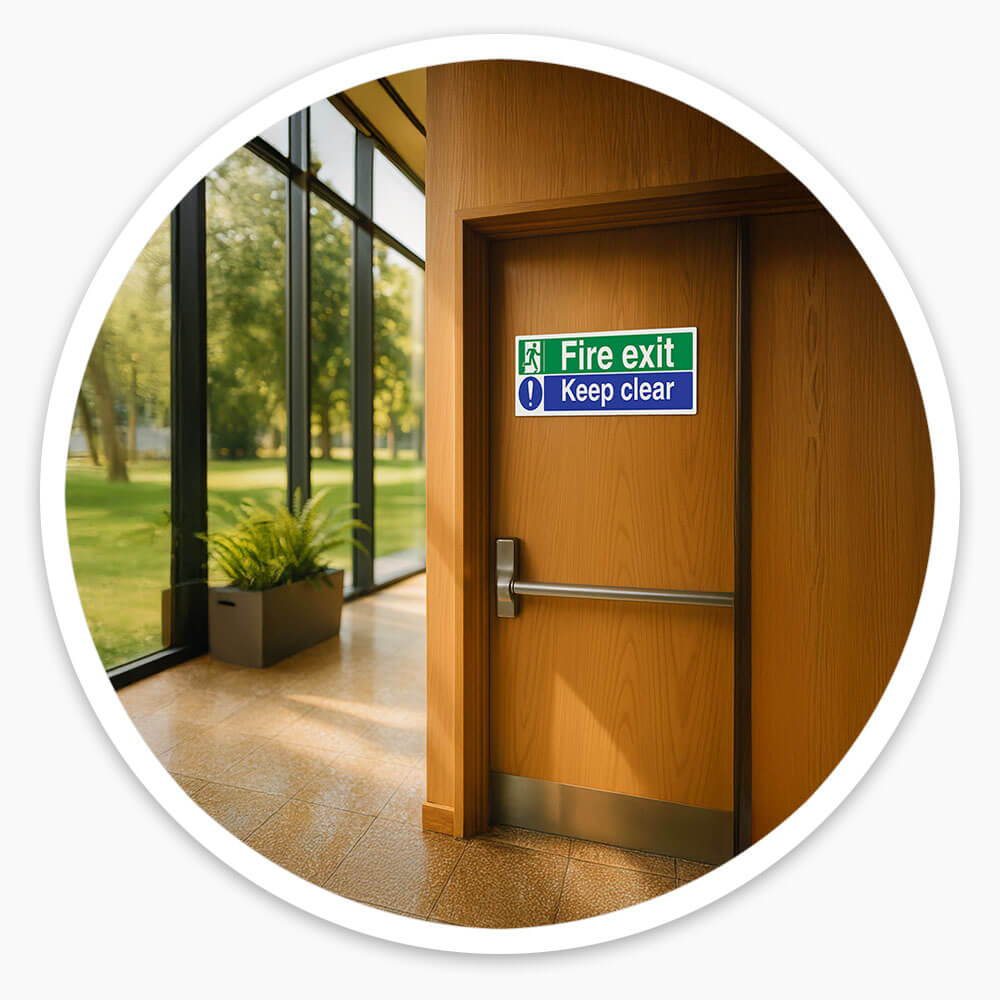 "Fire Exit Keep Clear" Fire Exit Sign