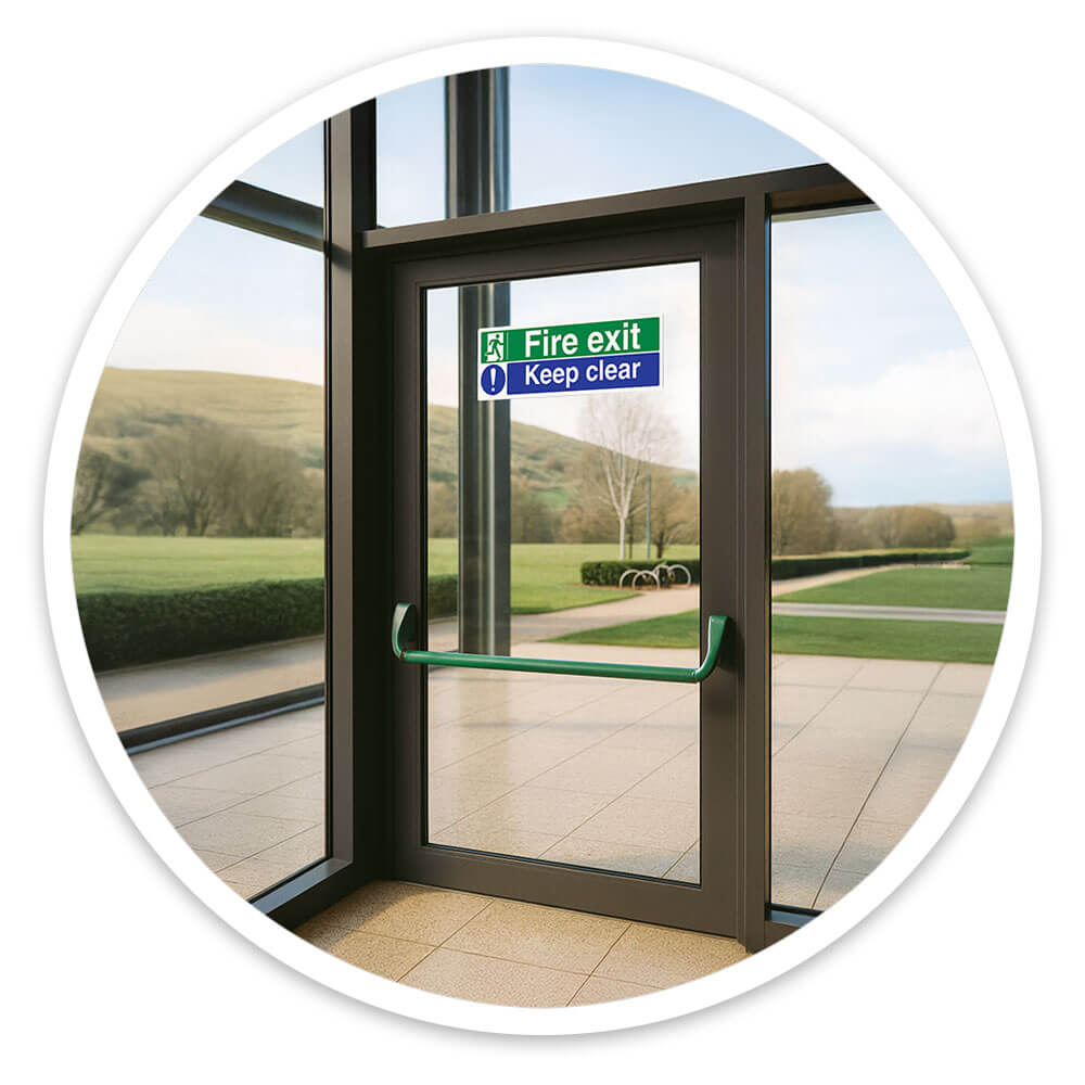 "Fire Exit Keep Clear" Fire Exit Sign