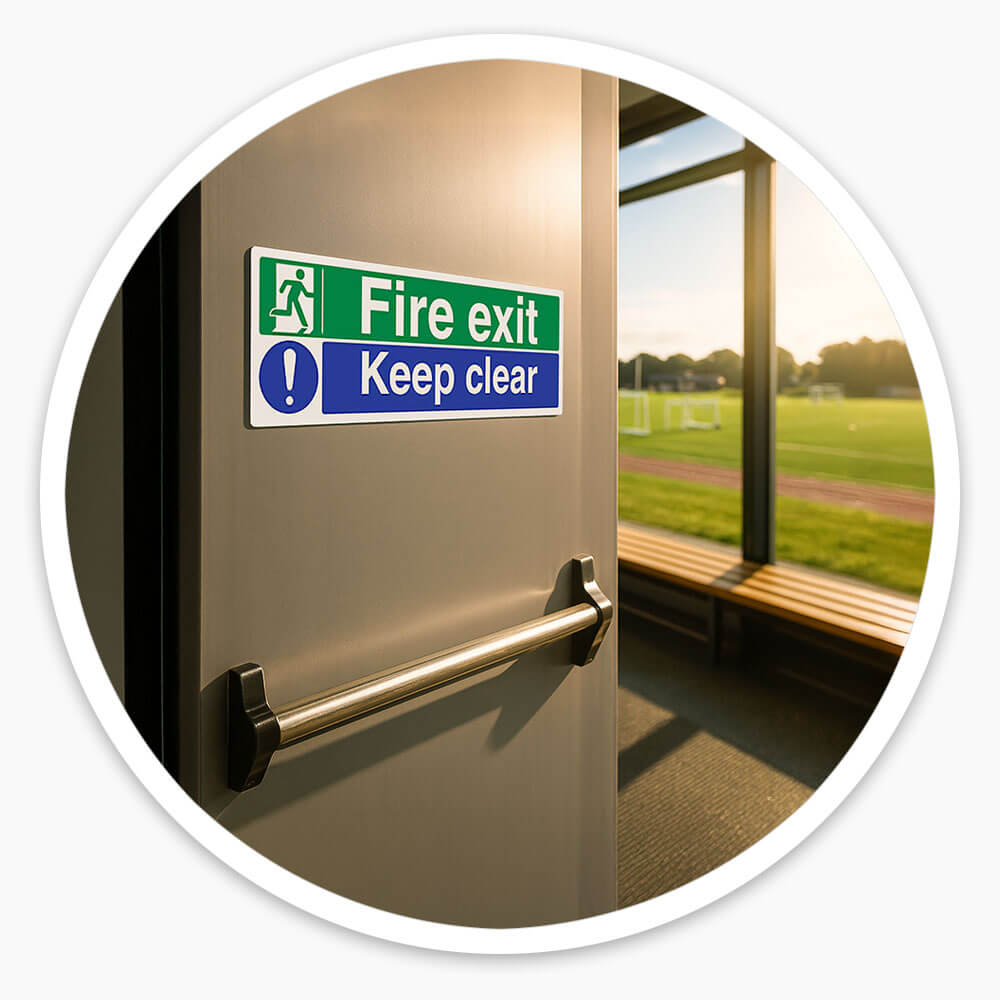 "Fire Exit Keep Clear" Fire Exit Sign