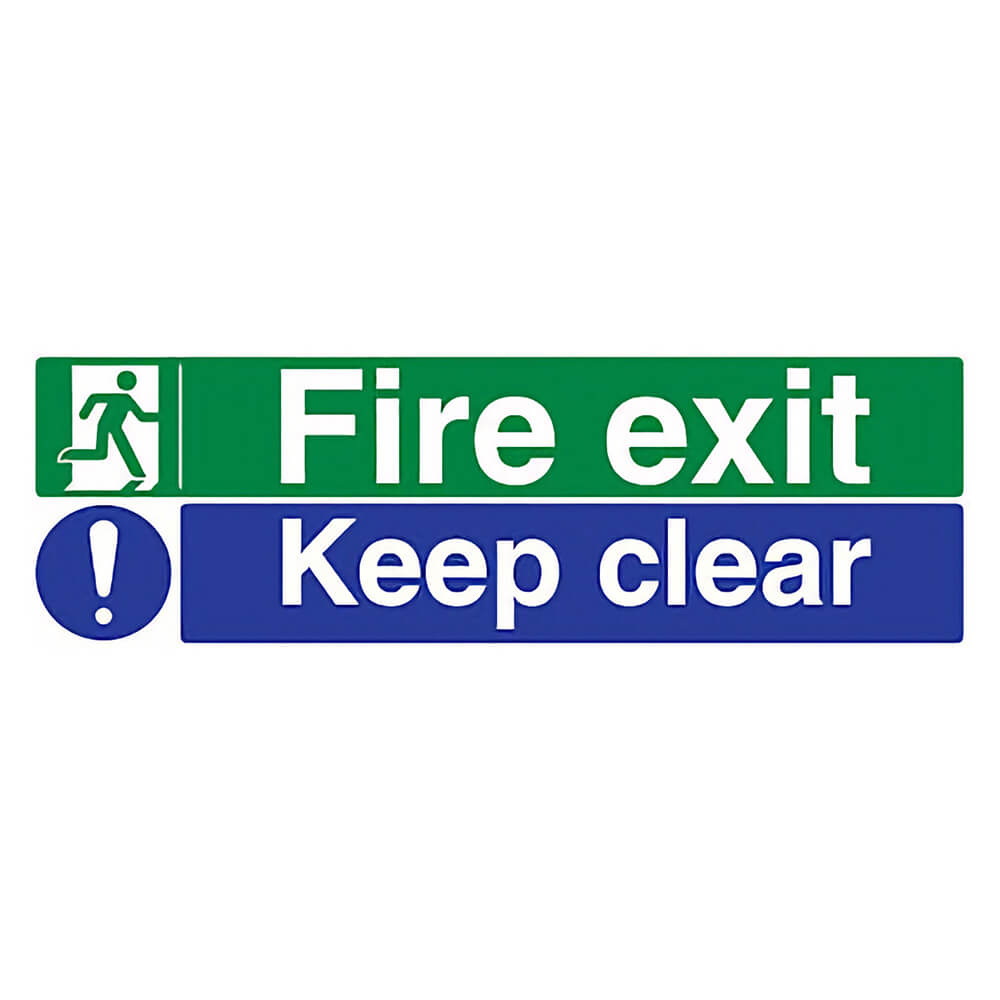 "Fire Exit Keep Clear" Fire Exit Sign