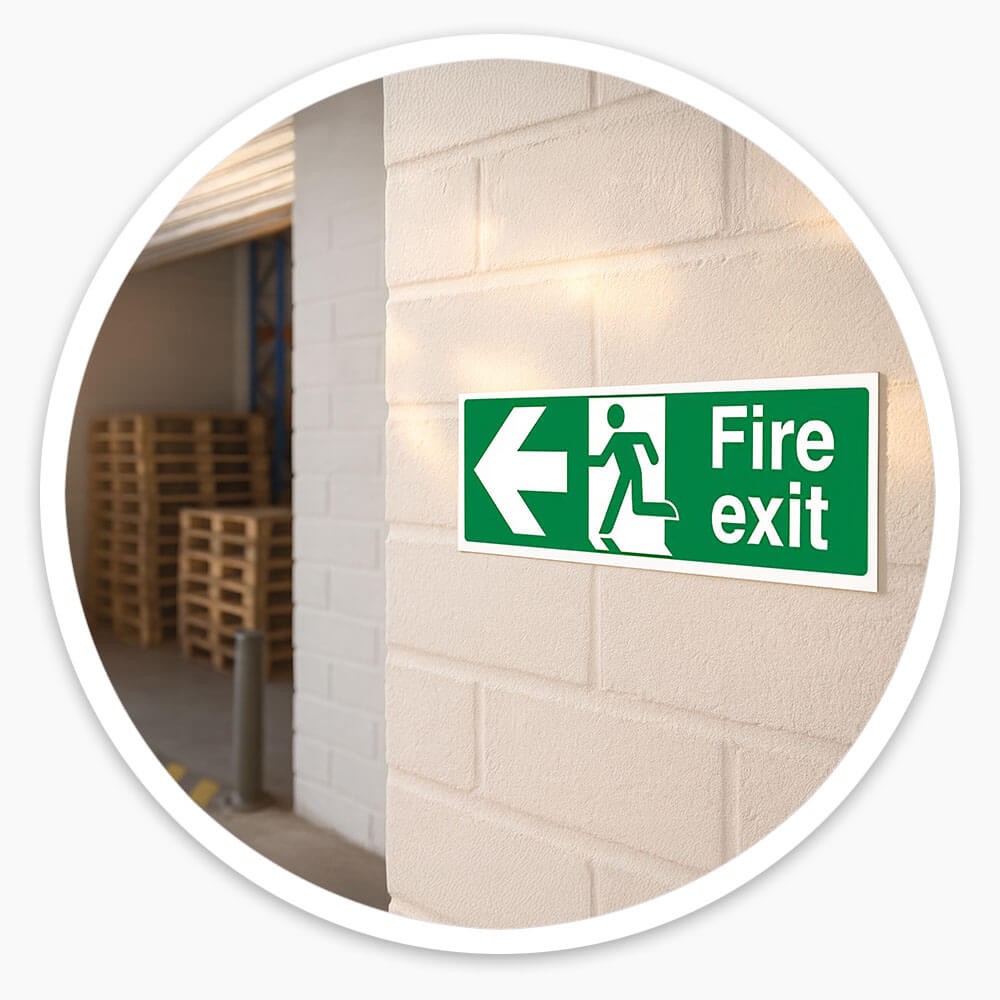 "Fire Exit Arrow Left" Fire Exit Direction Sign