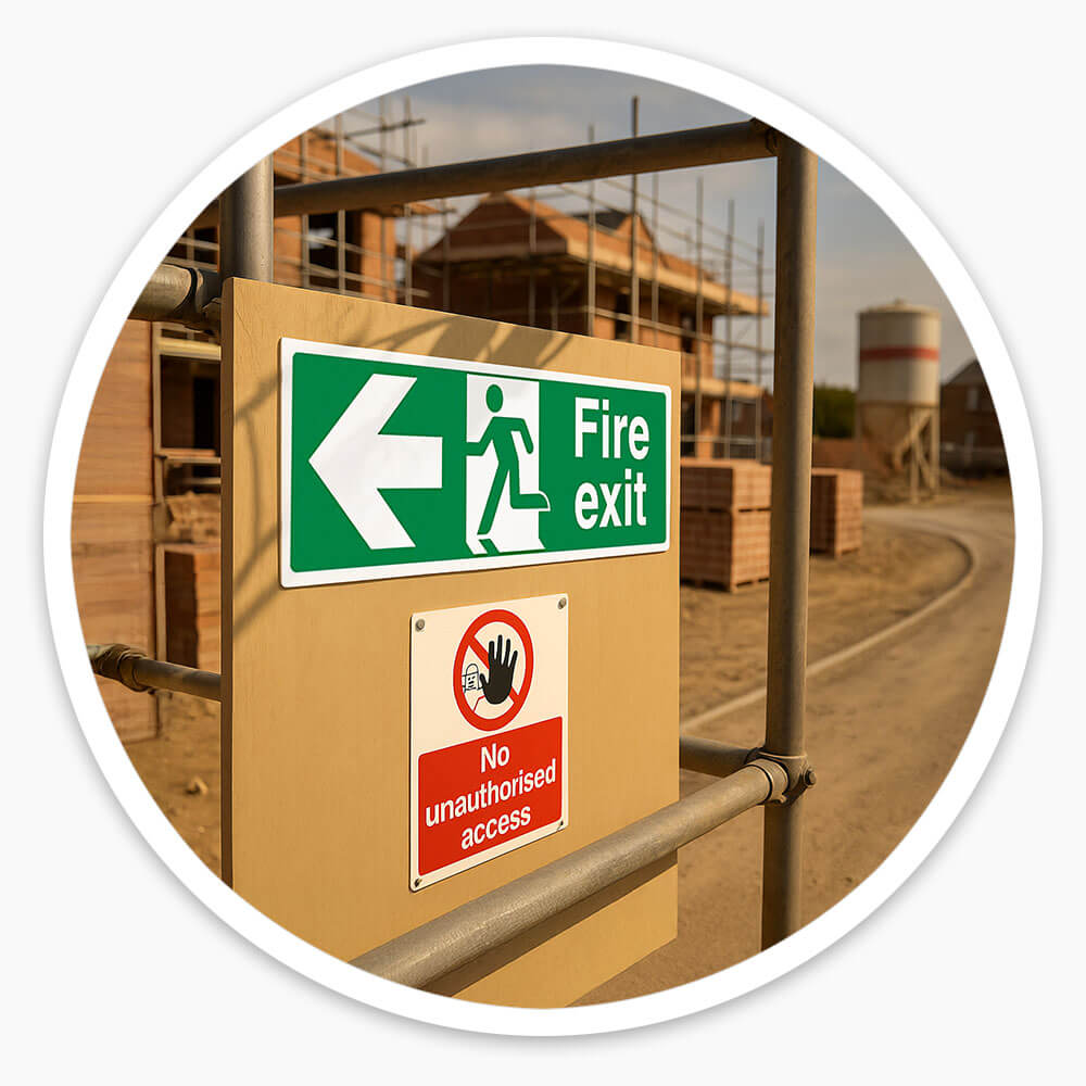 "Fire Exit Arrow Left" Fire Exit Direction Sign