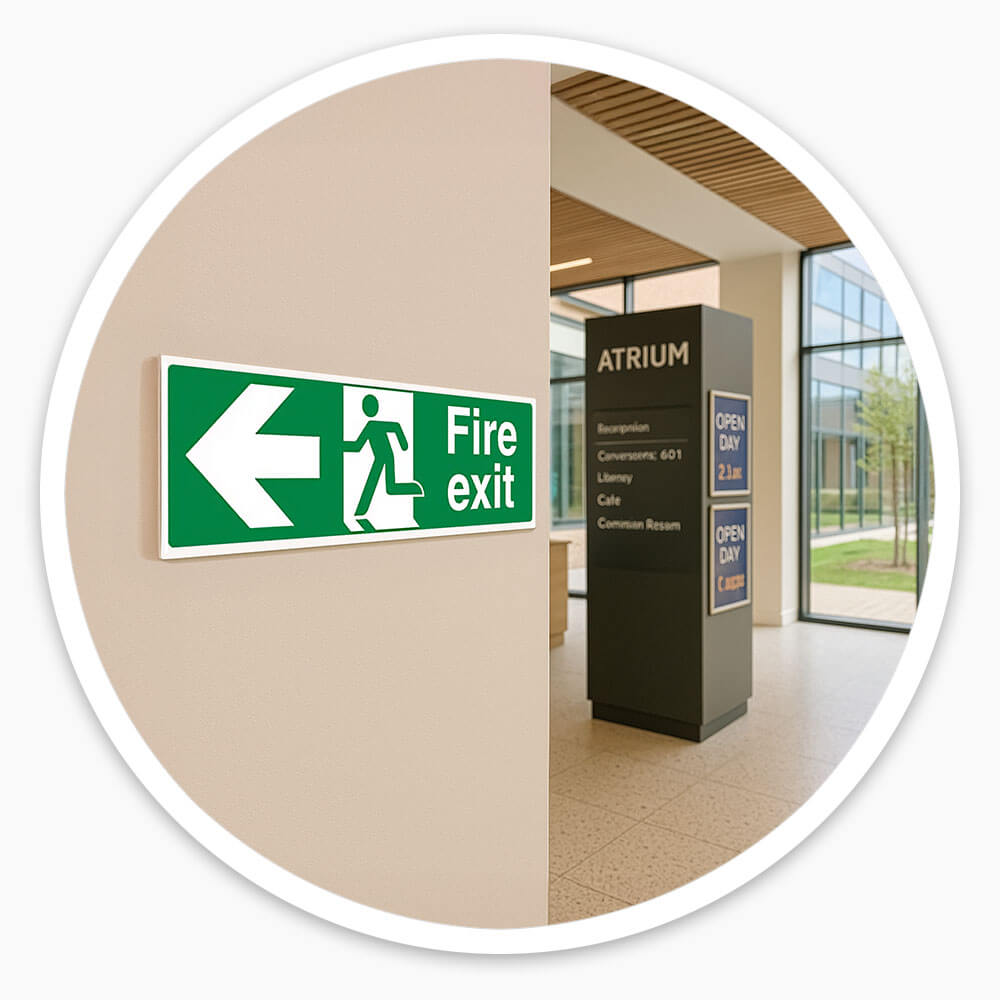 "Fire Exit Arrow Left" Fire Exit Direction Sign
