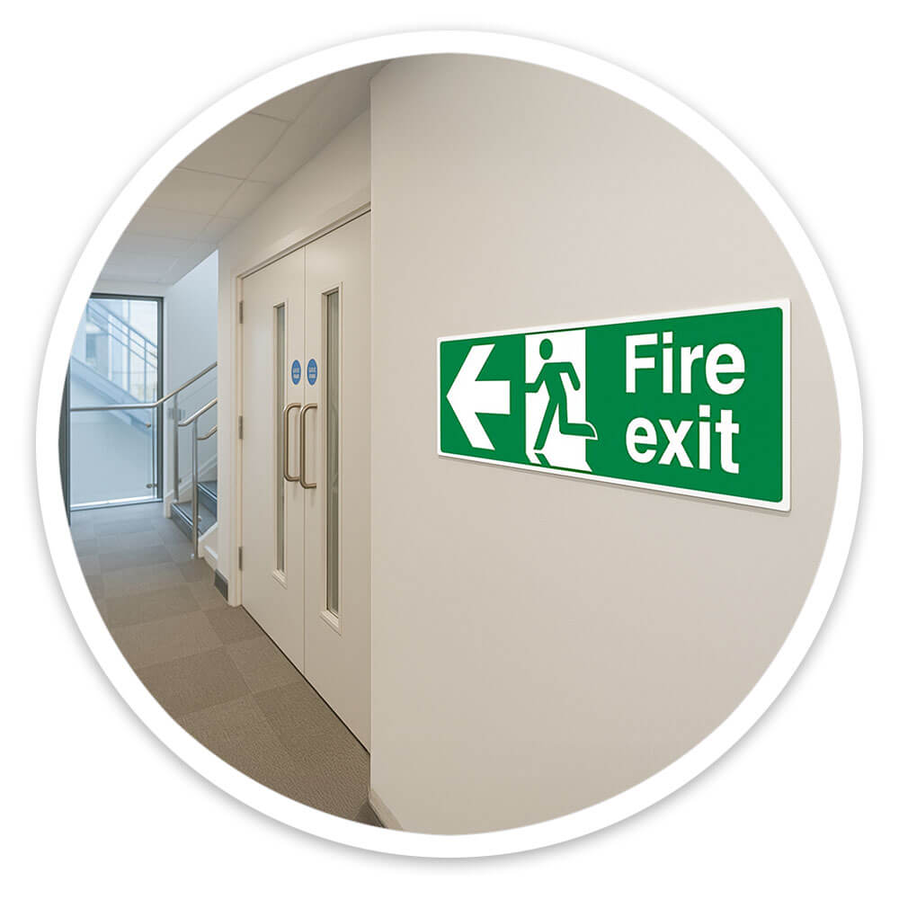 "Fire Exit Arrow Left" Fire Exit Direction Sign