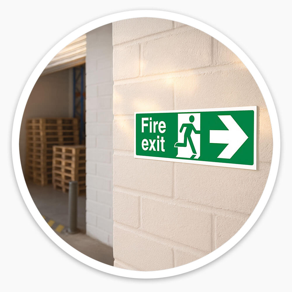 "Fire Exit Arrow Right" Fire Exit Direction Sign