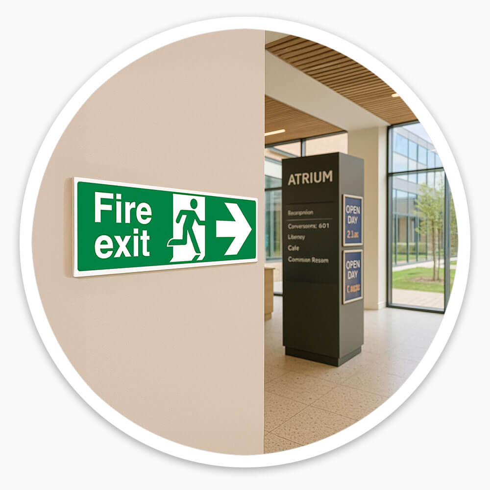 "Fire Exit Arrow Right" Fire Exit Direction Sign