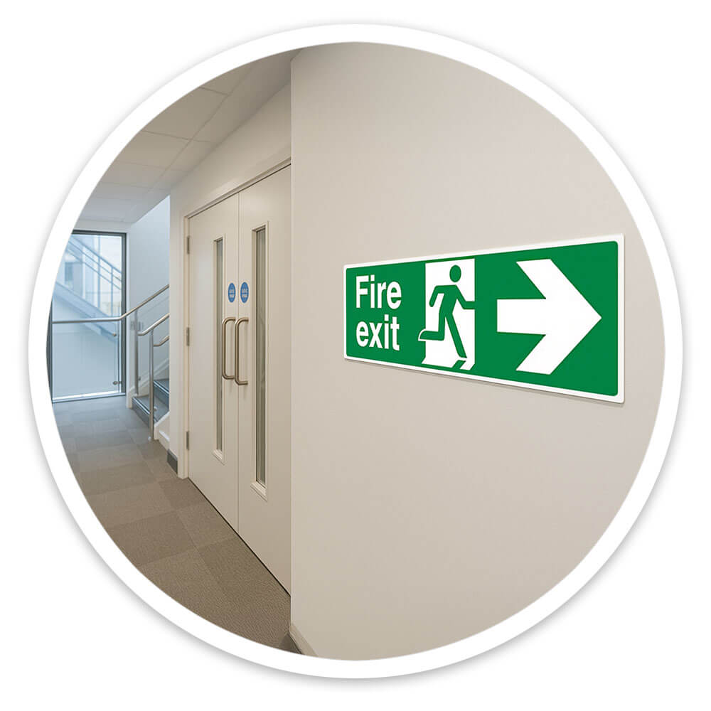 "Fire Exit Arrow Right" Fire Exit Direction Sign