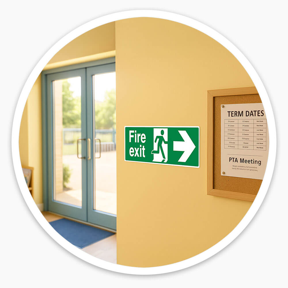 "Fire Exit Arrow Right" Fire Exit Direction Sign