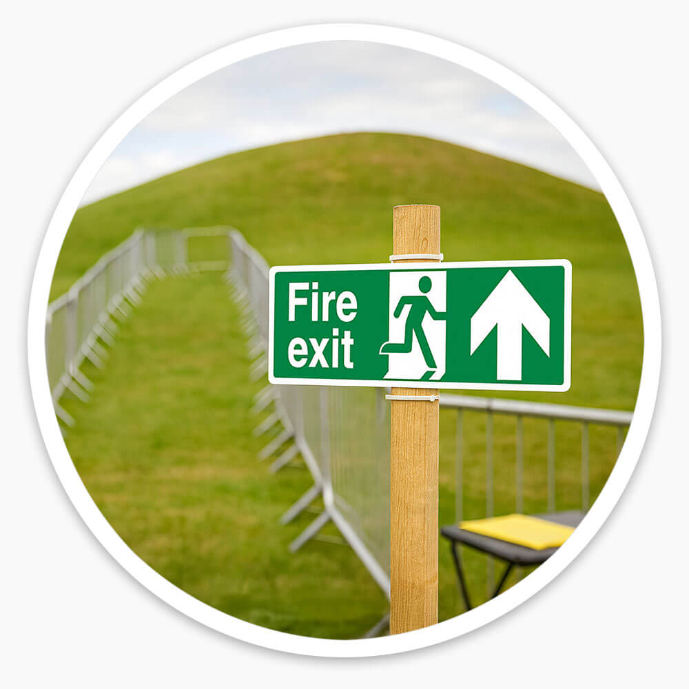 "Fire Exit Up" Fire Exit Direction Sign