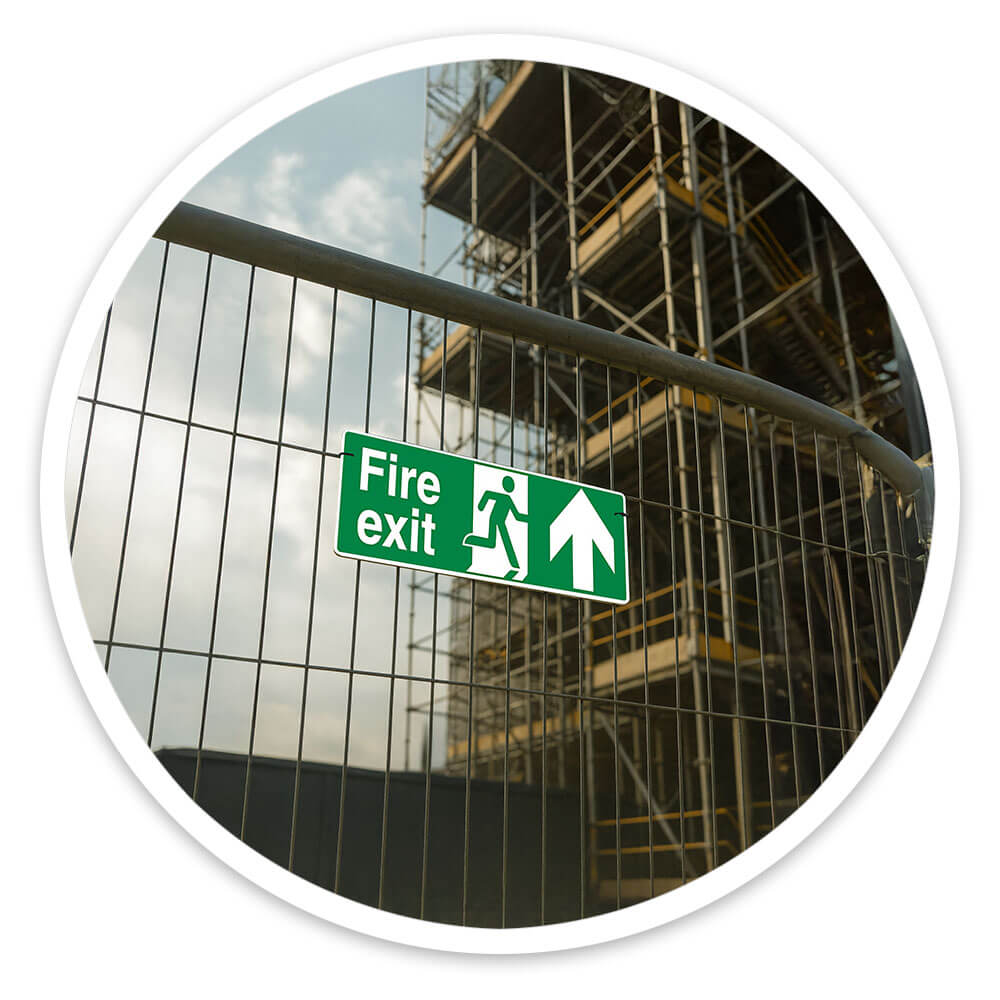 "Fire Exit Up" Fire Exit Direction Sign