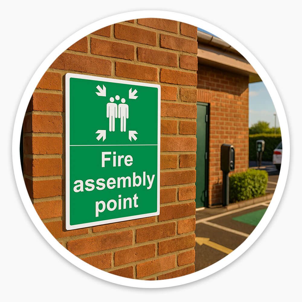 "Fire Assembly Point" Fire Exit Sign