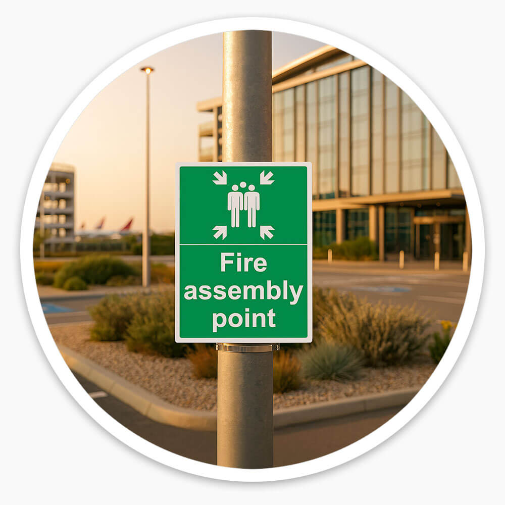 "Fire Assembly Point" Fire Exit Sign