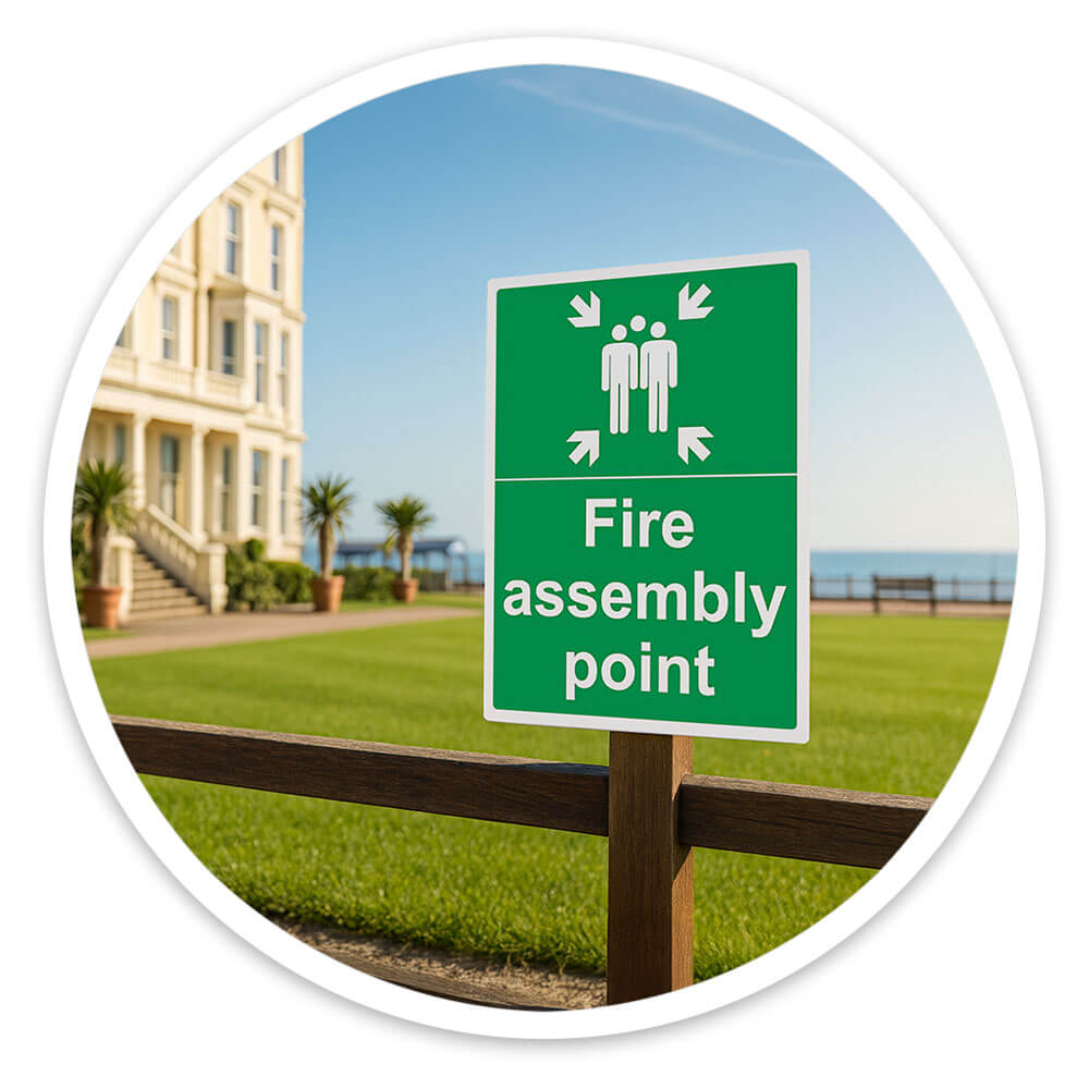 "Fire Assembly Point" Fire Exit Sign