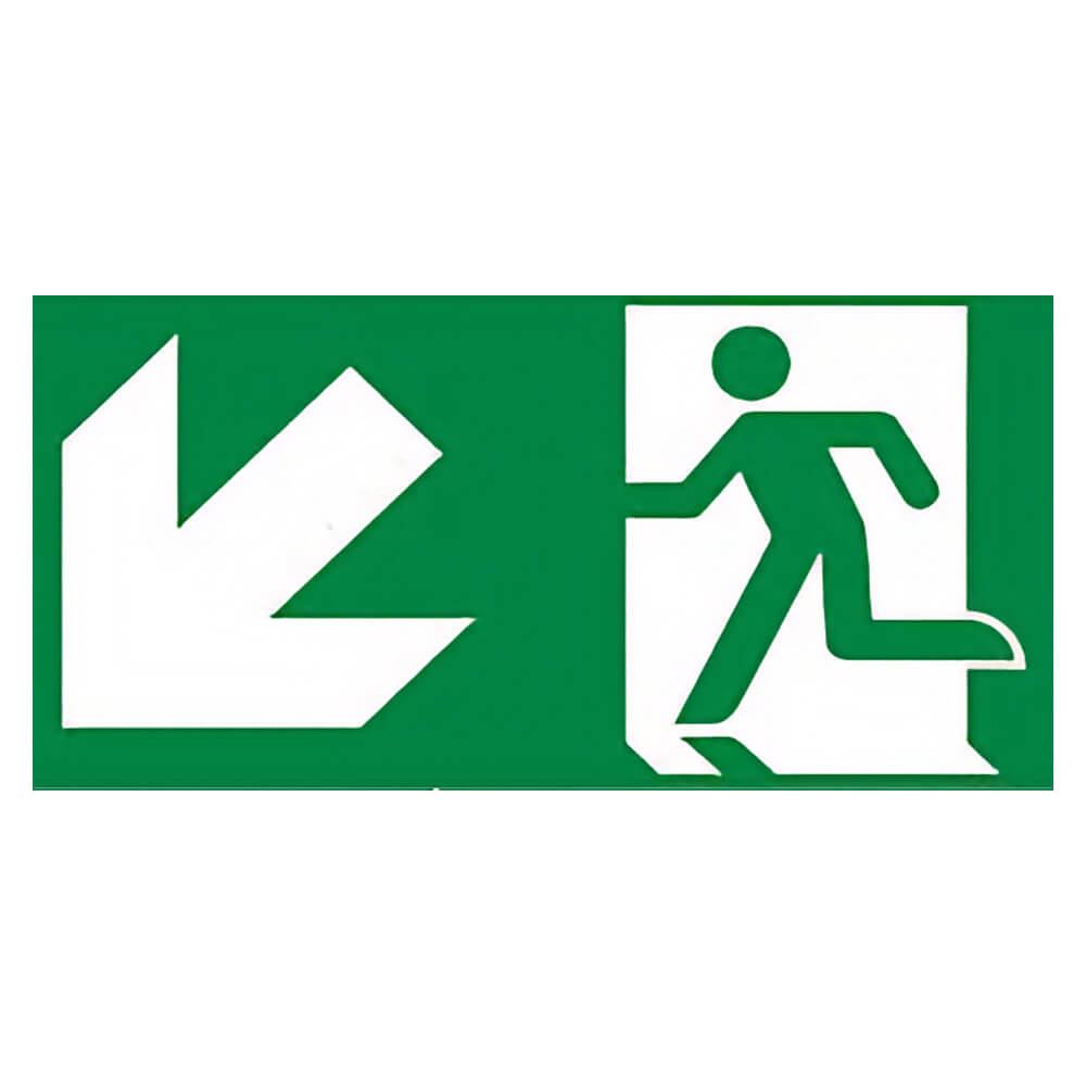 "Fire Exit Down Left" Fire Exit Direction Sign