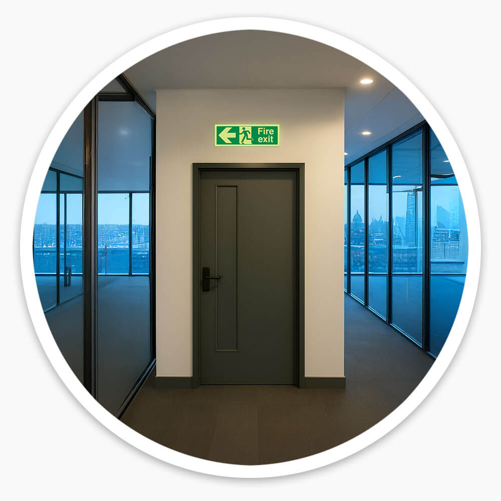"Fire Exit Left" Glow in the Dark Safety Sign
