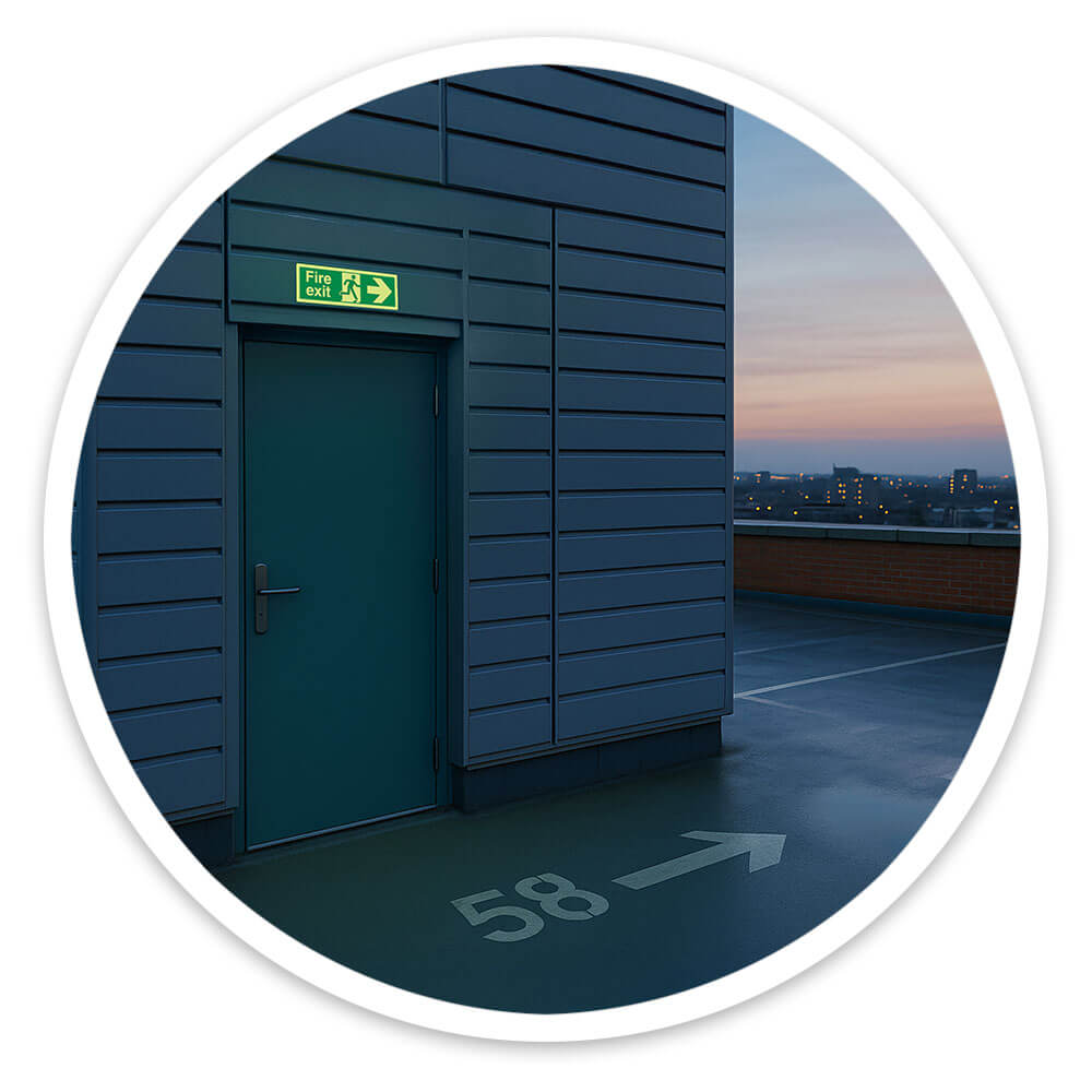 "Fire Exit Right" Glow in the Dark Safety Sign