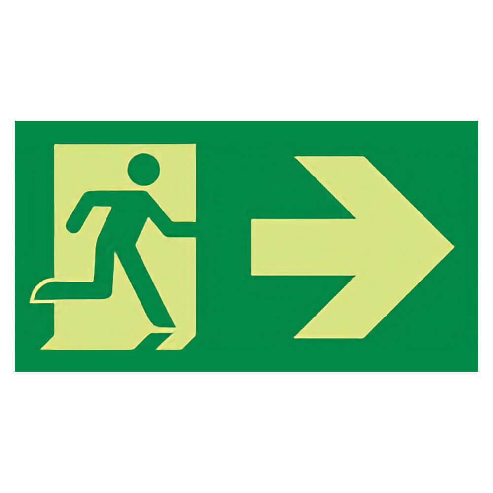 "Fire Exit Right" Glow in the Dark Safety Sign