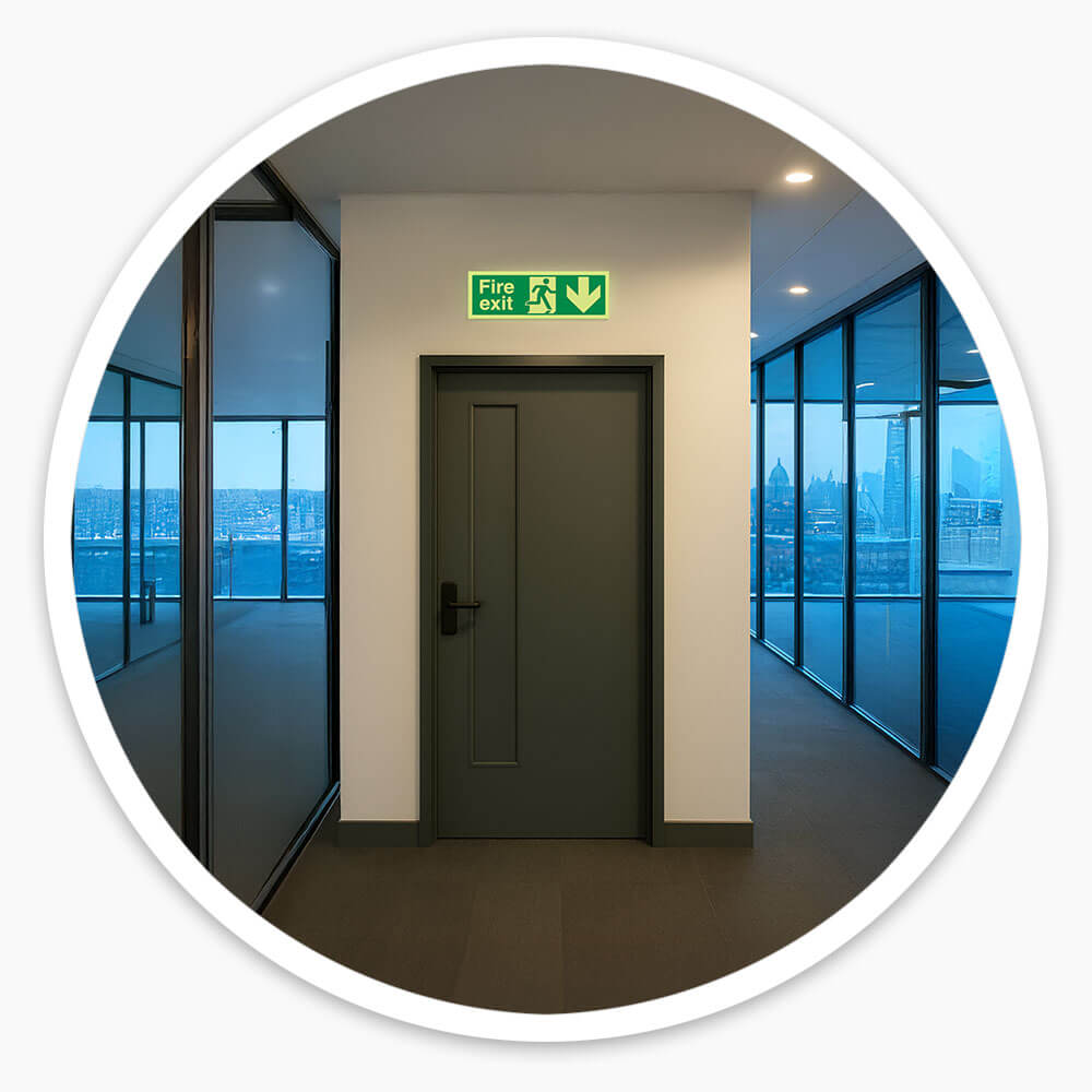 "Fire Exit Down" Glow in the Dark Safety Sign