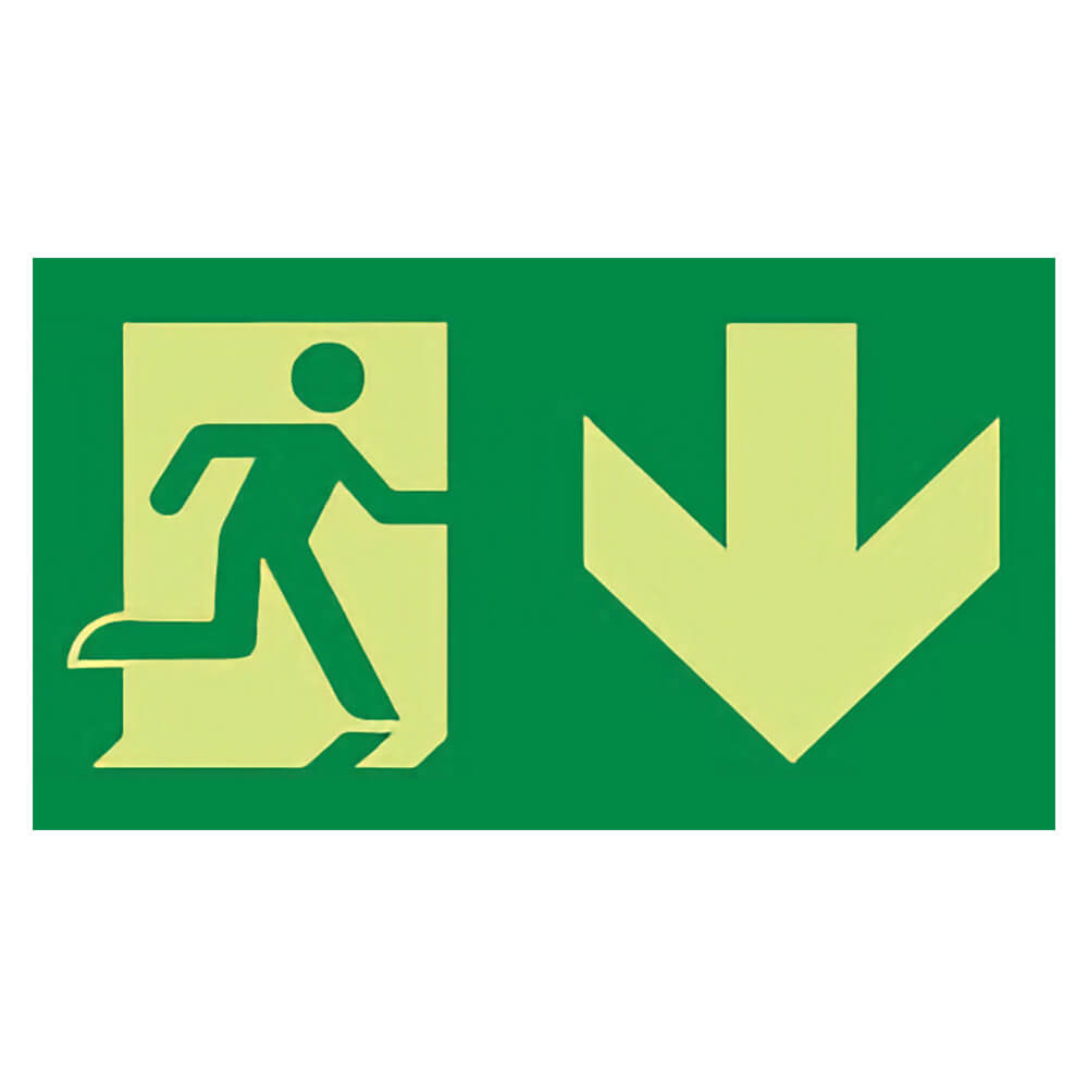 "Fire Exit Down" Glow in the Dark Safety Sign