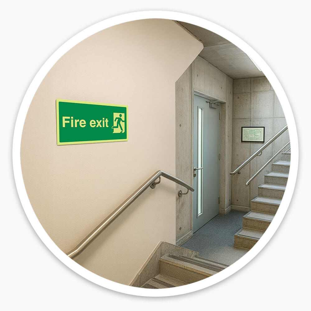 "Fire Exit" Glow in the Dark Safety Sign
