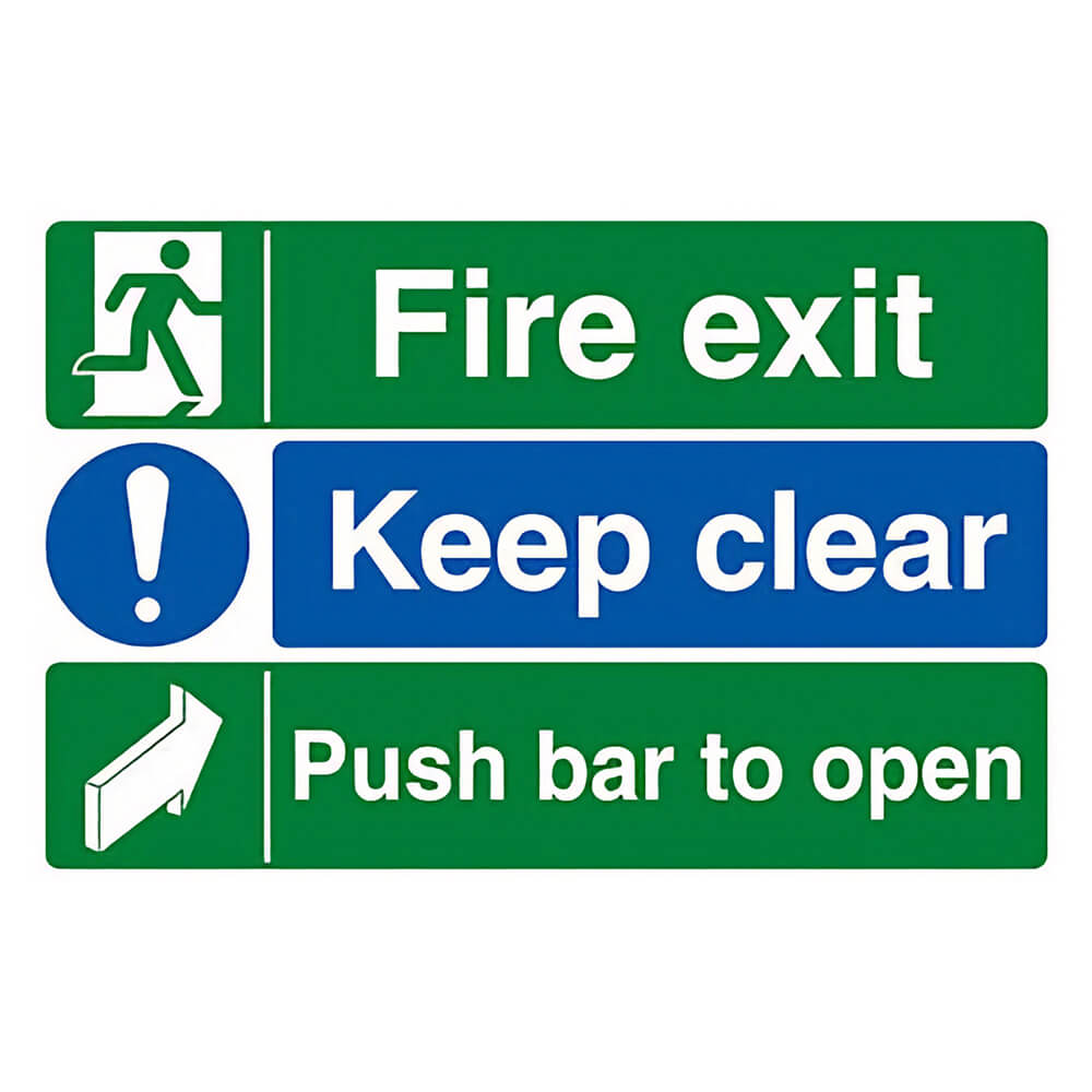 "Fire Exit Push Bar to Open" Fire Exit Sign