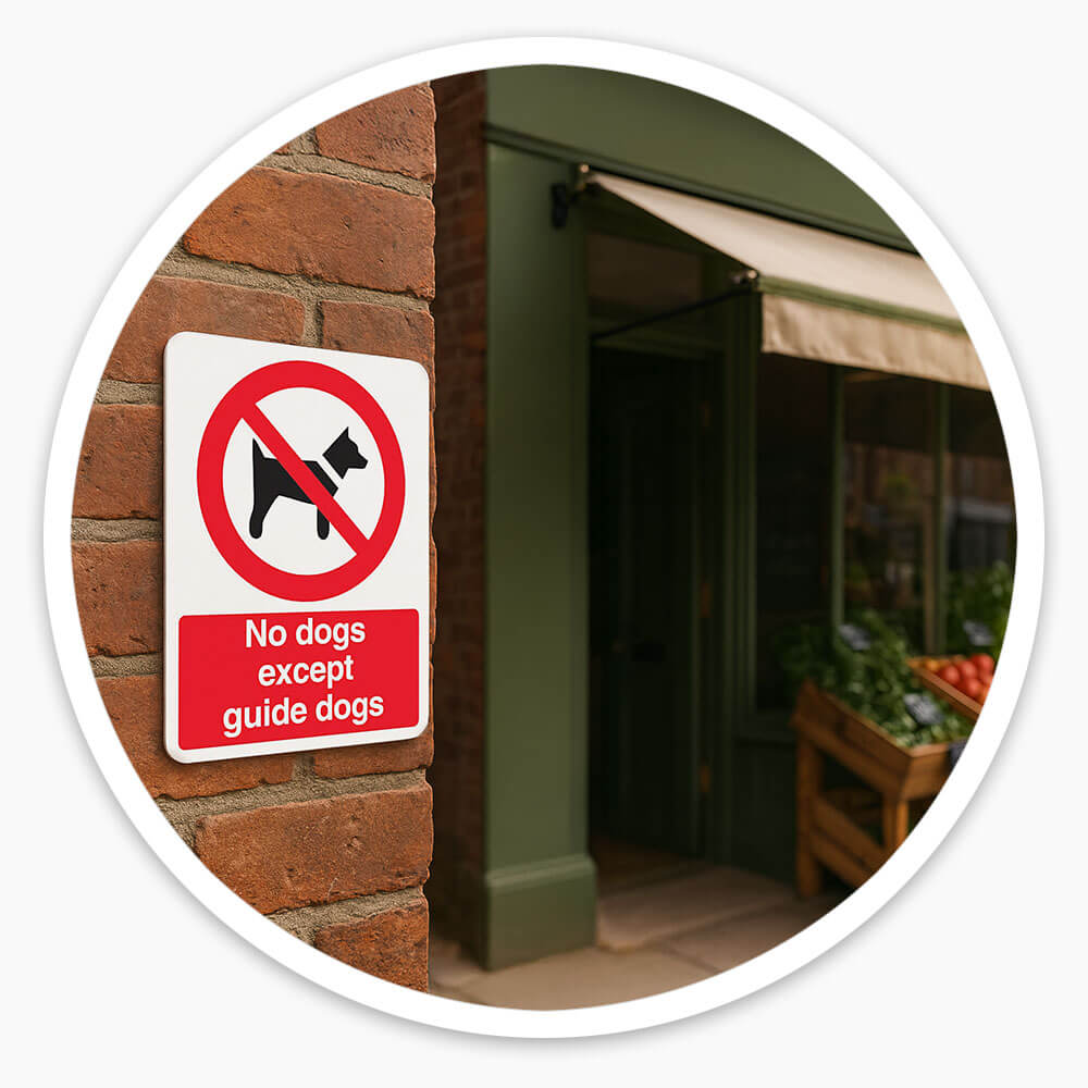 "No Dogs" Prohibition Sign