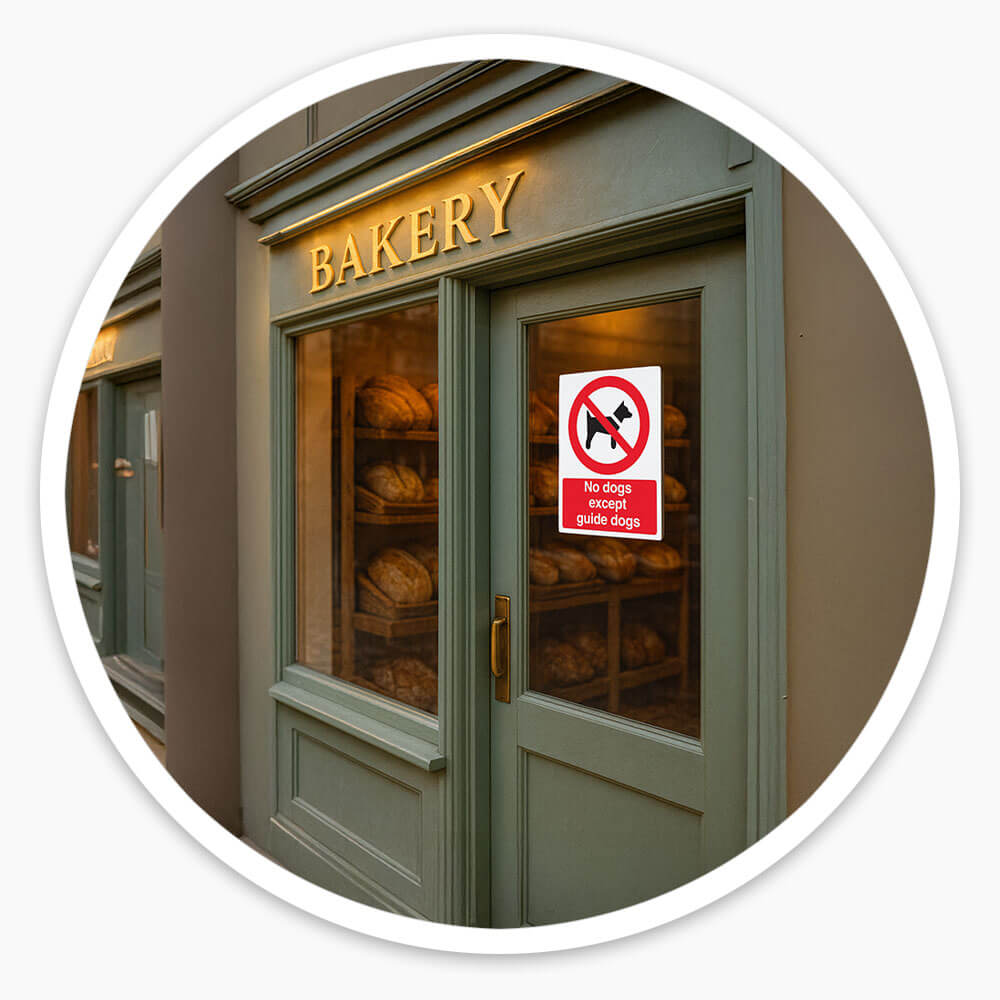 "No Dogs" Prohibition Sign