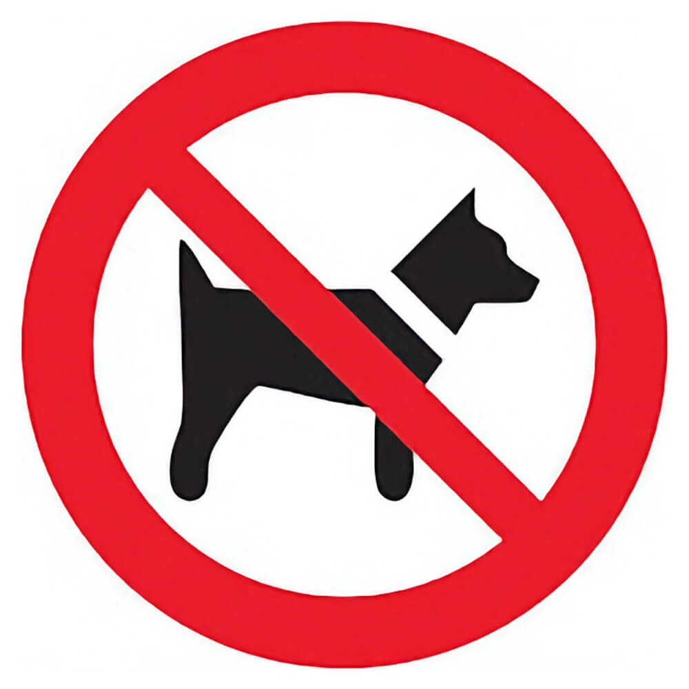 "No Dogs" Prohibition Sign