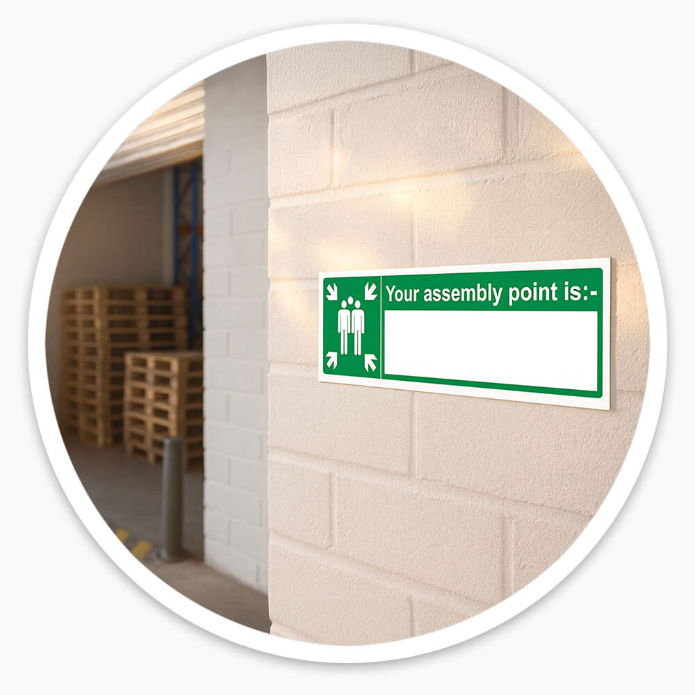 "Your Fire Assembly Point Is" Fire Exit Sign