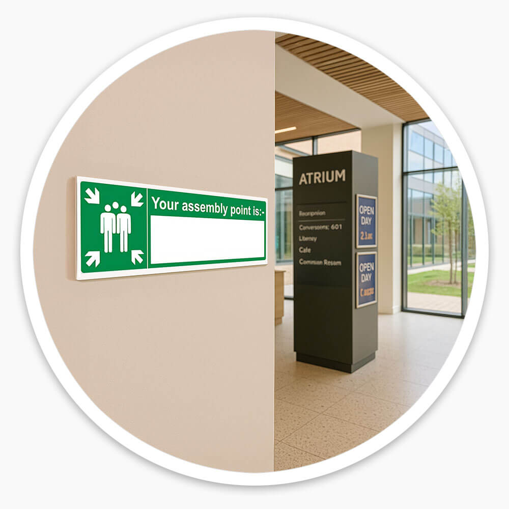 "Your Fire Assembly Point Is" Fire Exit Sign