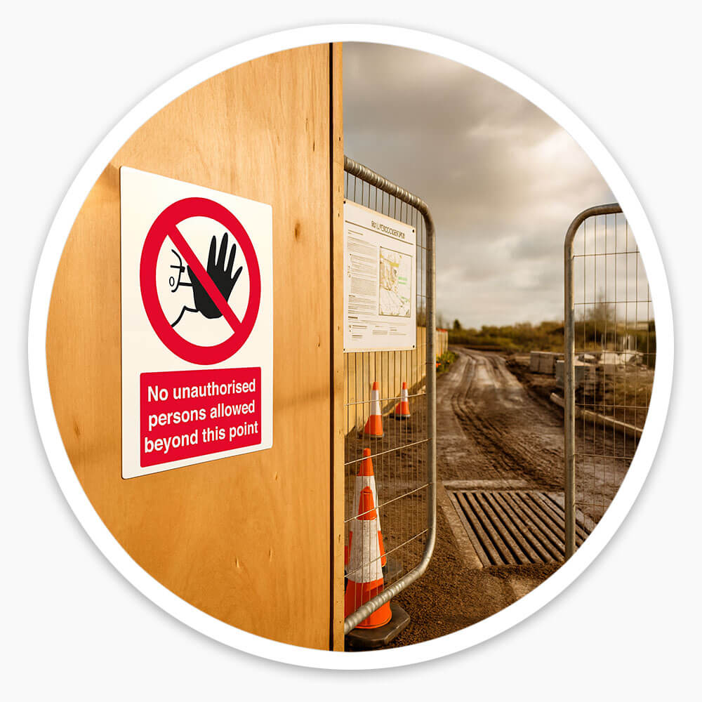"No Unauthorised Persons" Prohibition Sign