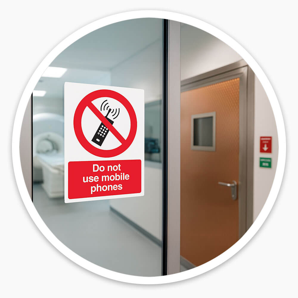 "Do Not Use Mobile Phones" Prohibition Sign