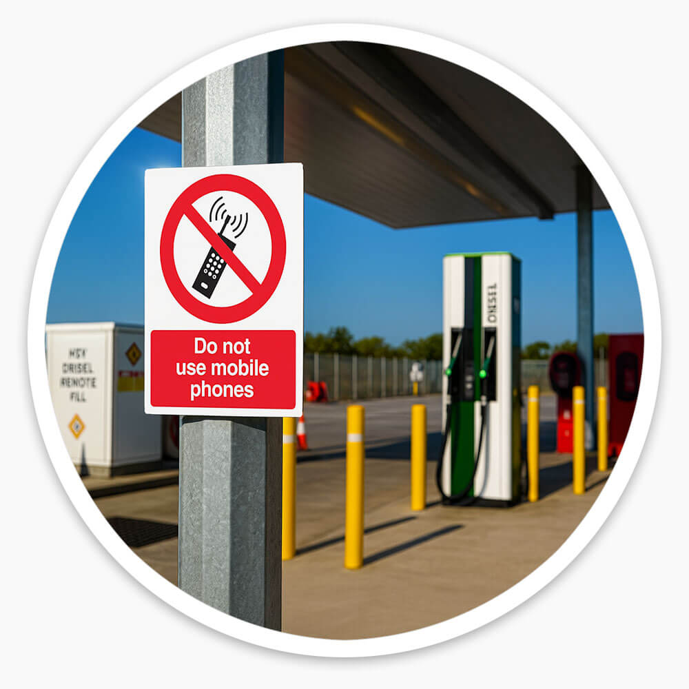 "Do Not Use Mobile Phones" Prohibition Sign