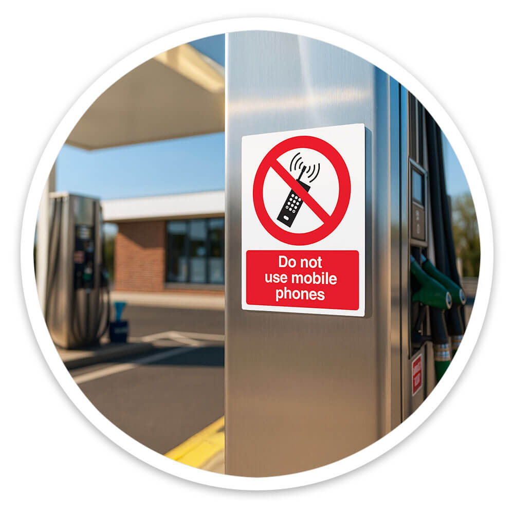 "Do Not Use Mobile Phones" Prohibition Sign