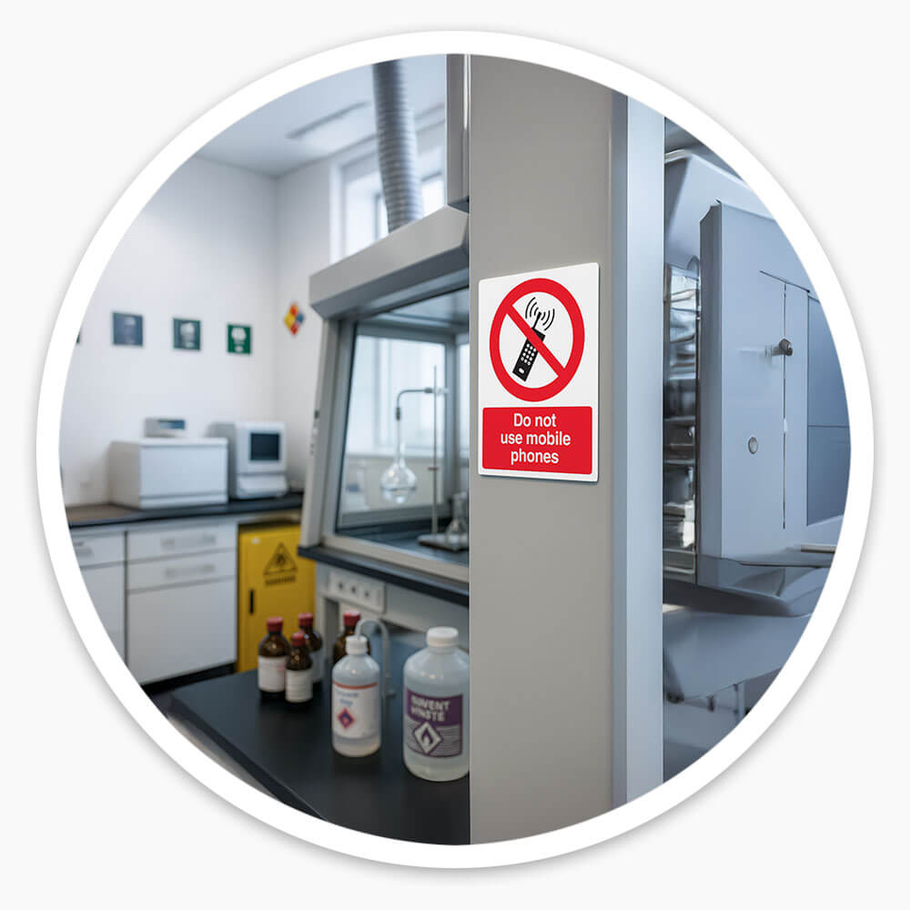 "Do Not Use Mobile Phones" Prohibition Sign