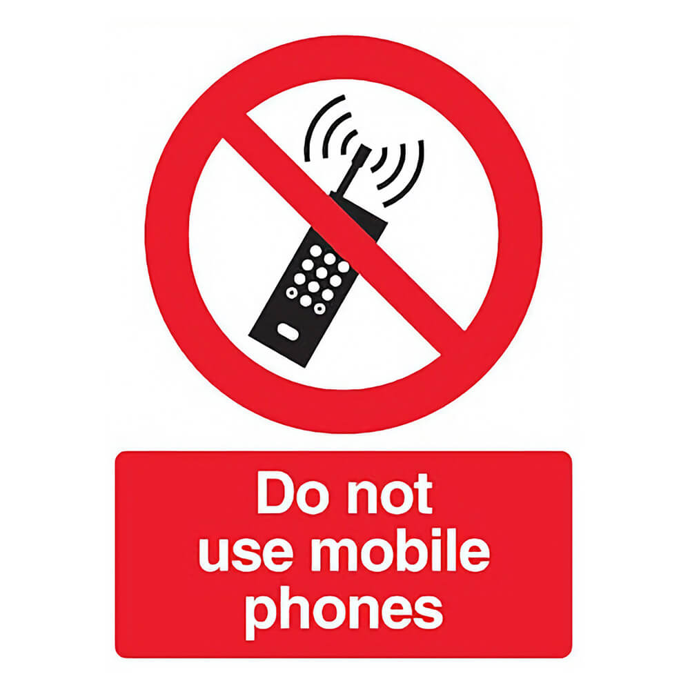"Do Not Use Mobile Phones" Prohibition Sign